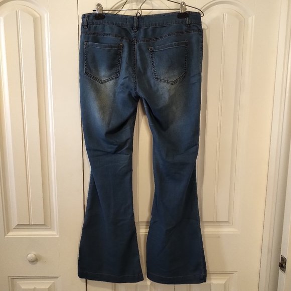 30 Forever 21 XXI faded look flare wide leg jeans - Picture 6 of 6